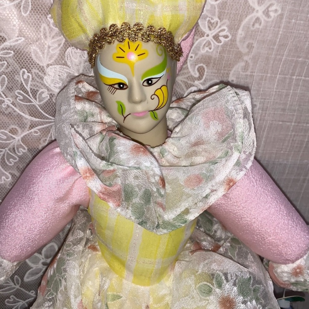 17" Vtg Sugar Loaf Harlequinn jester clown classiques
